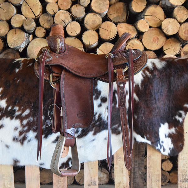 A custom leather Roper/Ranch/Cutter Saddle by Jay's Saddles in Tennessee 