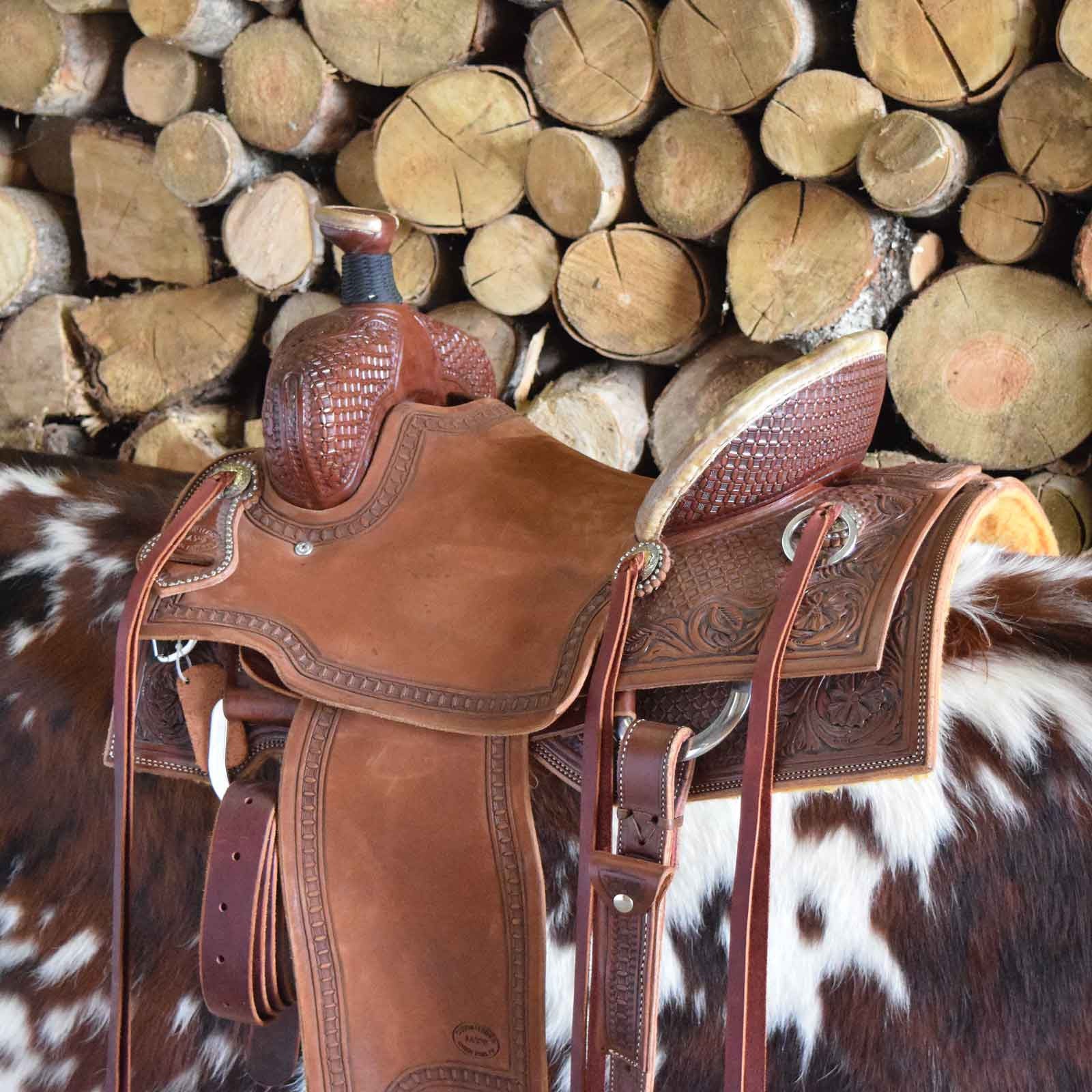 A custom leather Ranch Saddle by Jay's Saddles in Tennessee 